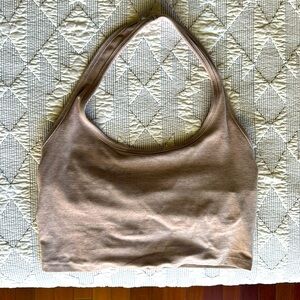 Beyond Yoga spacedye Halter Crop in Birch
